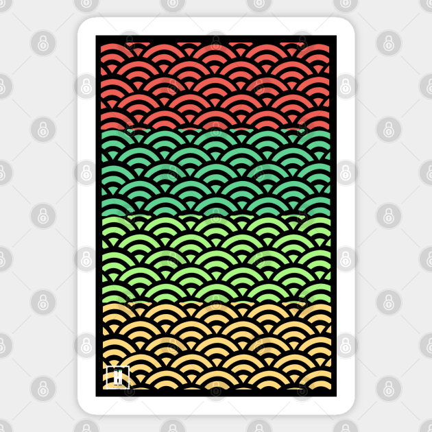 Retro Japanese Clouds Pattern RE:COLOR 17 Sticker by HCreatives